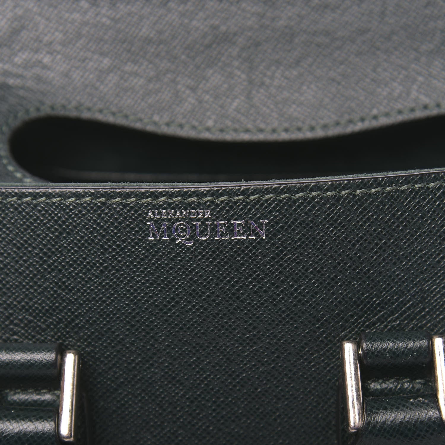 Alexander McQueen Grain Calfskin Mini Heroine Military Green 8 of 13