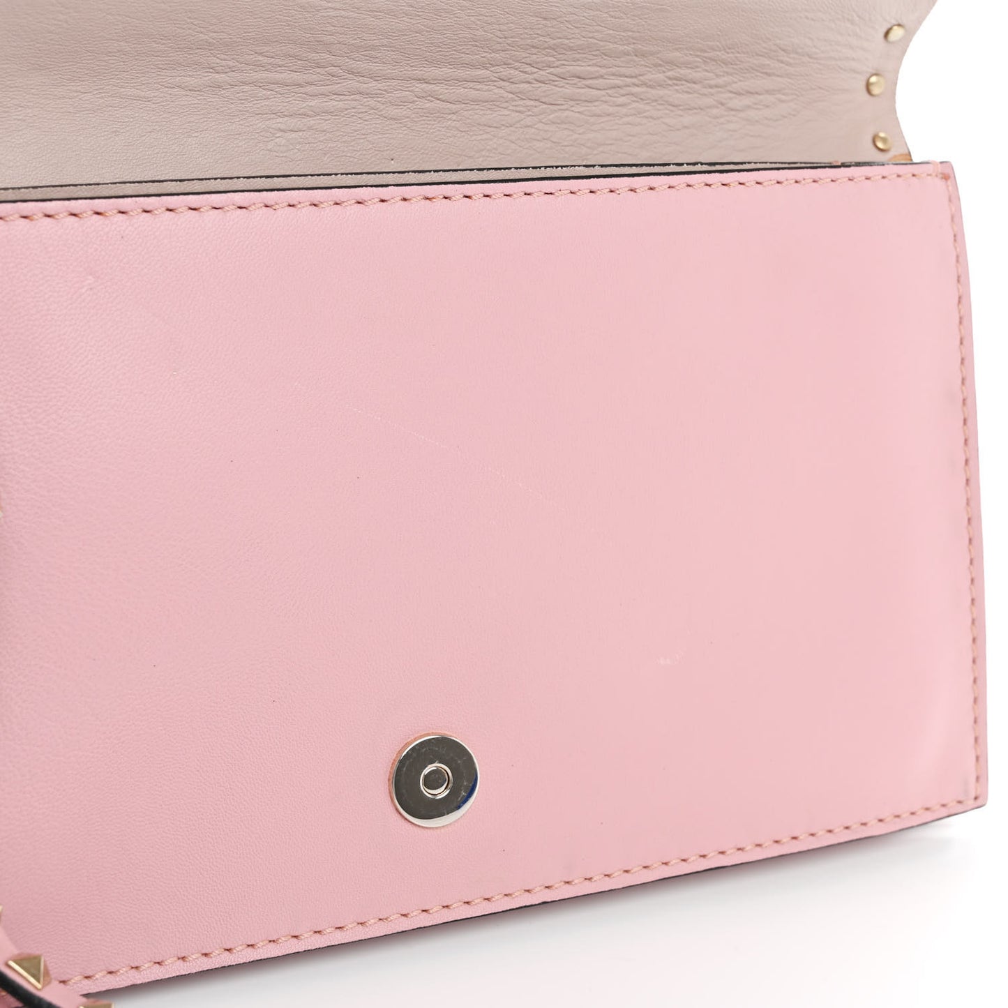 Nappa Rockstud Wristlet Clutch Water Rose