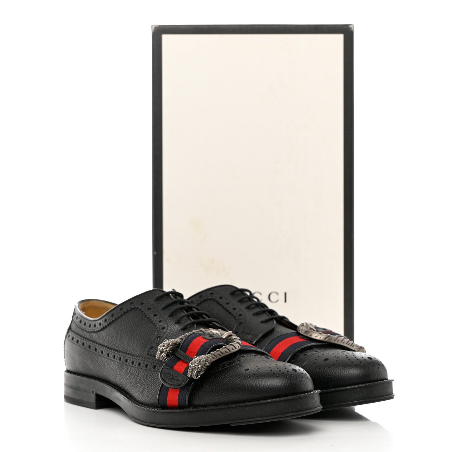 Calfskin Web Mens Queercore Brogue Derby Loafers 9 Black