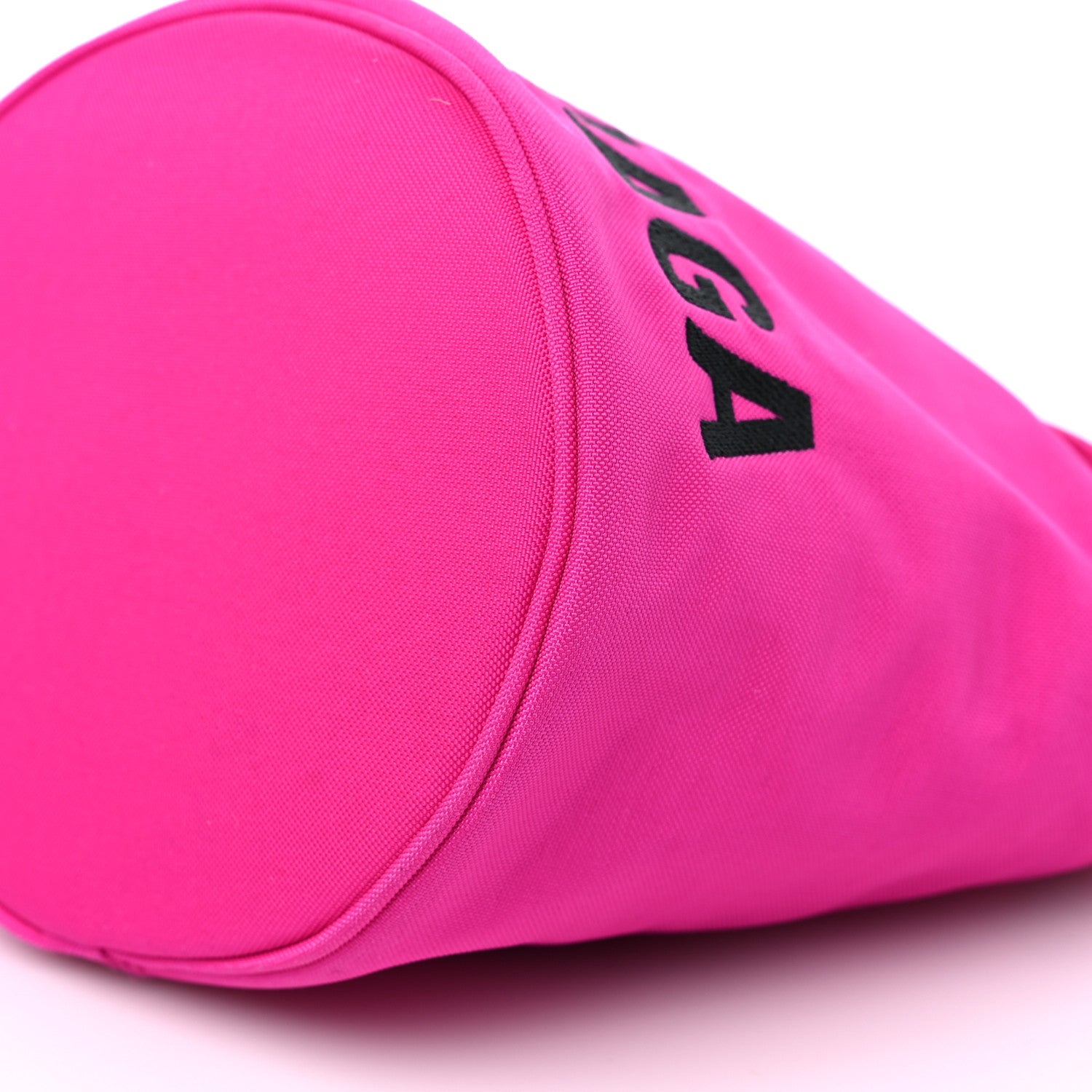 Balenciaga Recycled Sport Nylon Logo Embroidered Wheel Drawstring Bucket Bag XS Fuchsia Black 9 of 9