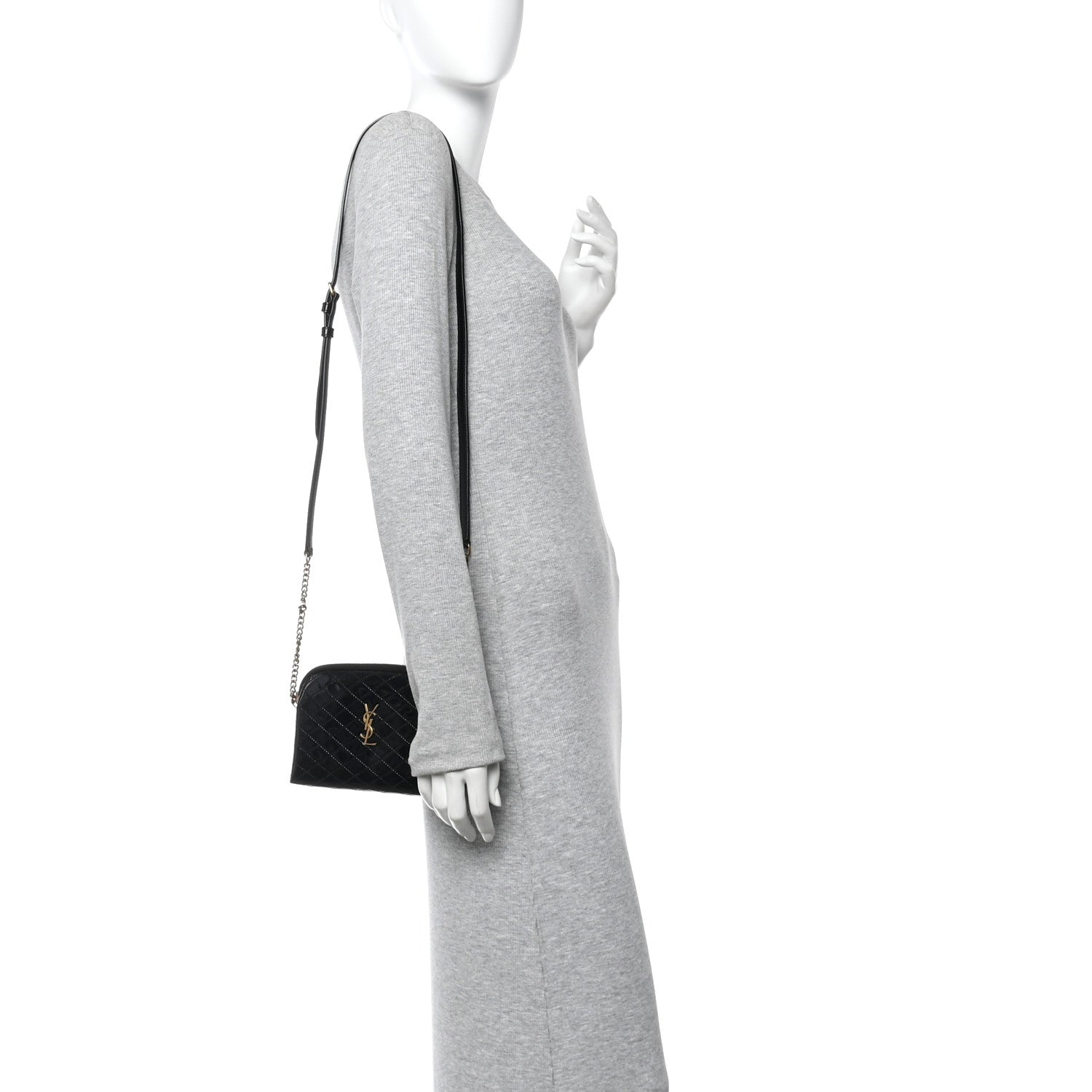 Saint Laurent Patent Quilted Gaby Zipped Pouch Black 2 of 14