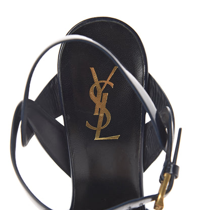 Saint Laurent Patent Tribute 105 Platform Sandals 39.5 Navy 9 of 13
