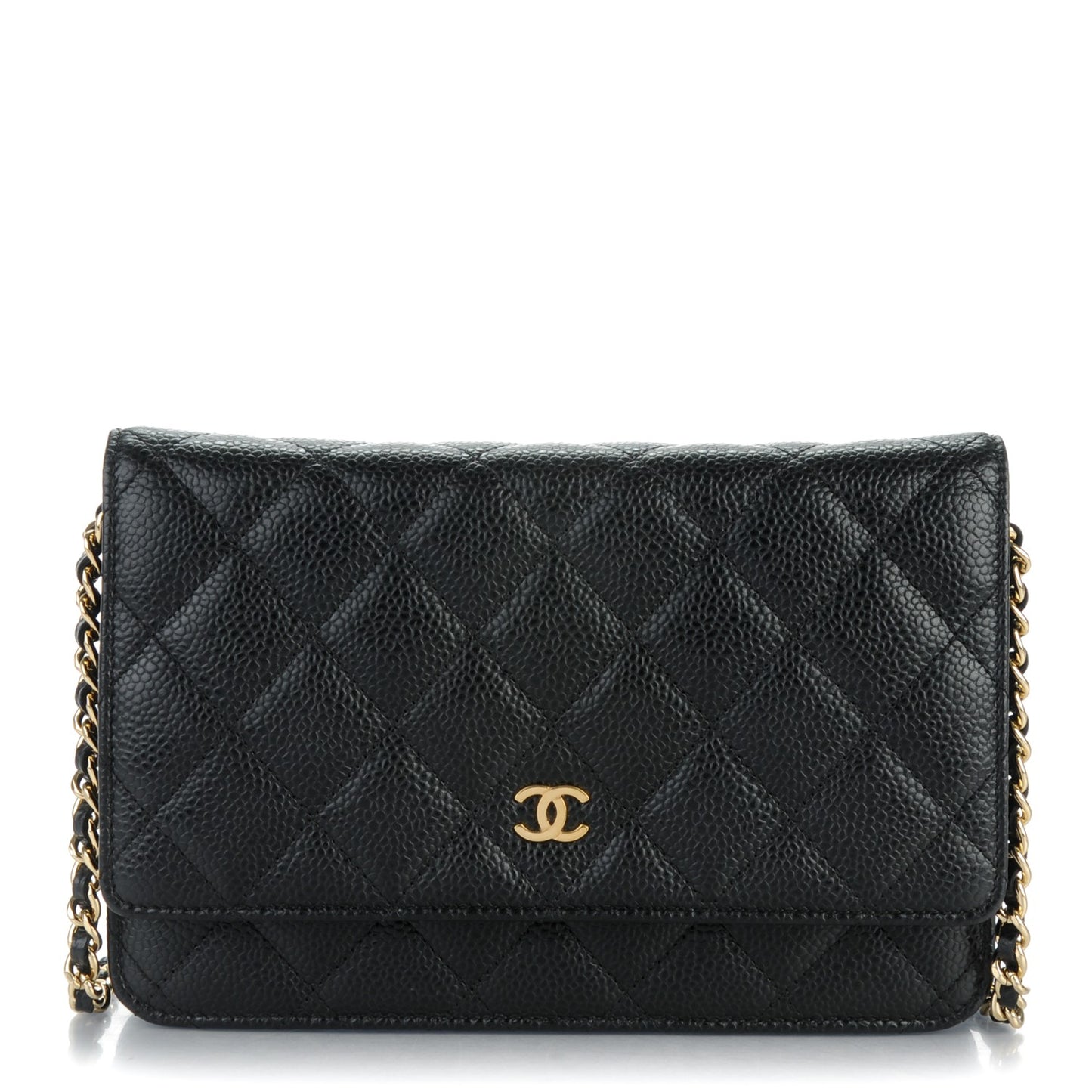 Caviar Quilted Wallet On Chain WOC Black