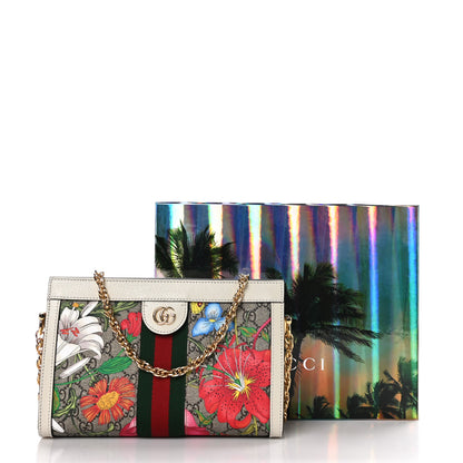 Gucci GG Supreme Monogram Flora Web Small Ophidia Chain Shoulder Bag White 11 of 11