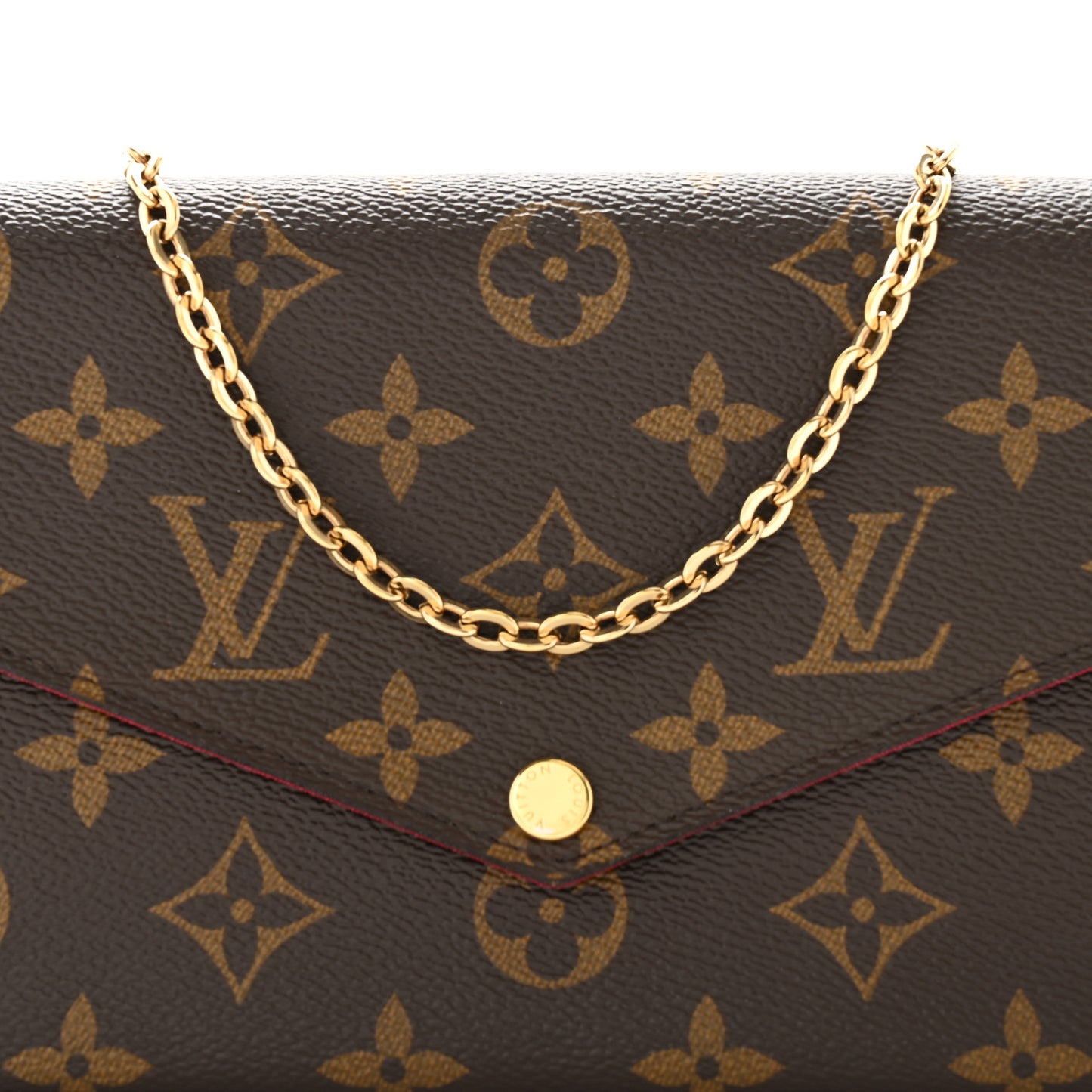 Monogram Pochette Felicie Chain Wallet Fuchsia