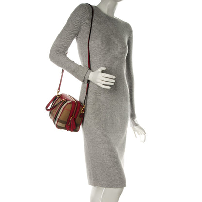 Burberry House Check Derby Calfskin Small Alchester Bowling Bag Russet Red 2 of 7