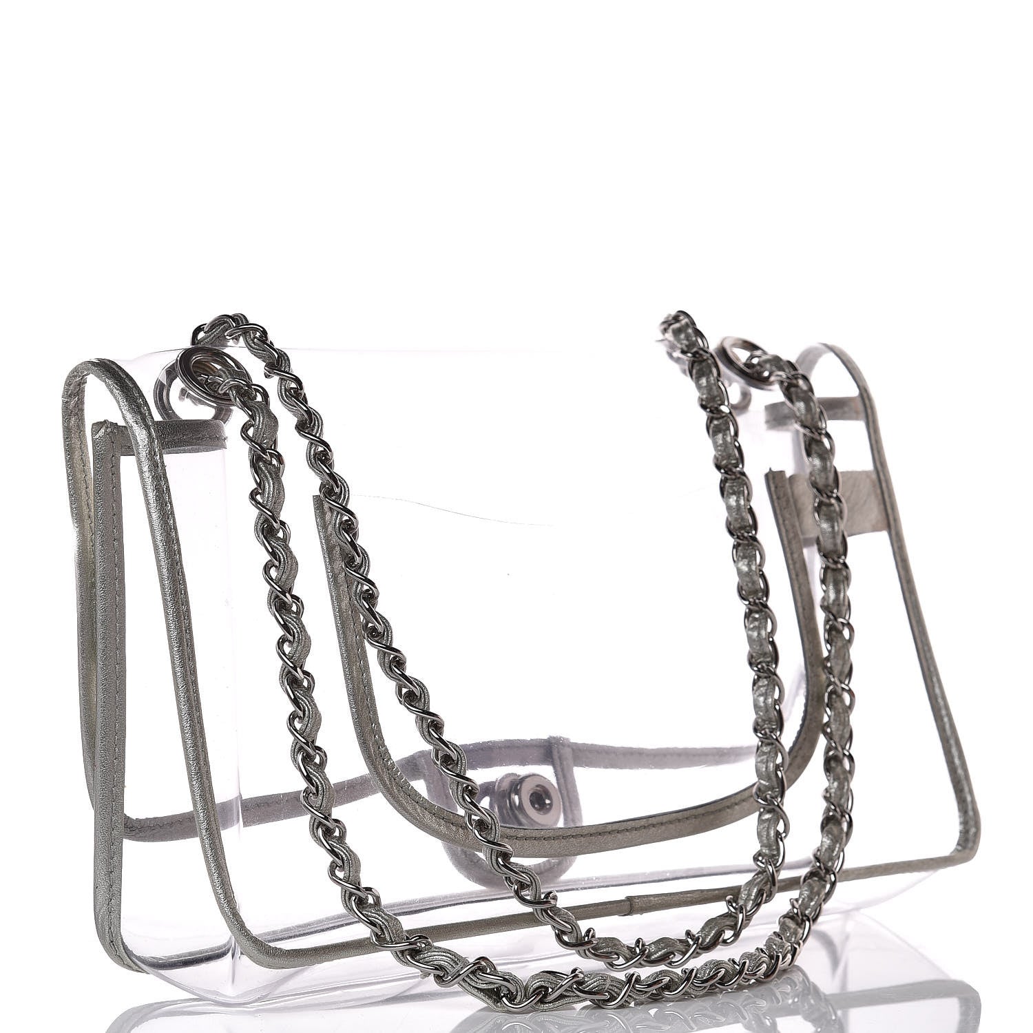 Chanel Vinyl Lambskin Large Naked Flap Silver 4 of 8
