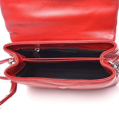 Saint Laurent Calfskin Y Quilted Monogram Toy Loulou Crossbody Bag Red 5 of 14