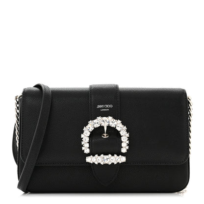 Jimmy Choo Calfskin Crystal Cheri Wallet on Chain Bag Black 1 of 10