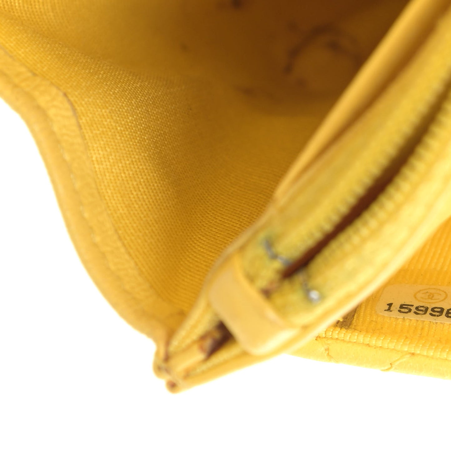 Lambskin Quilted Wallet on Chain WOC Yellow