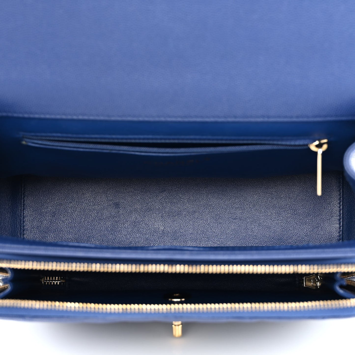 Caviar Quilted Large Business Affinity Flap Blue