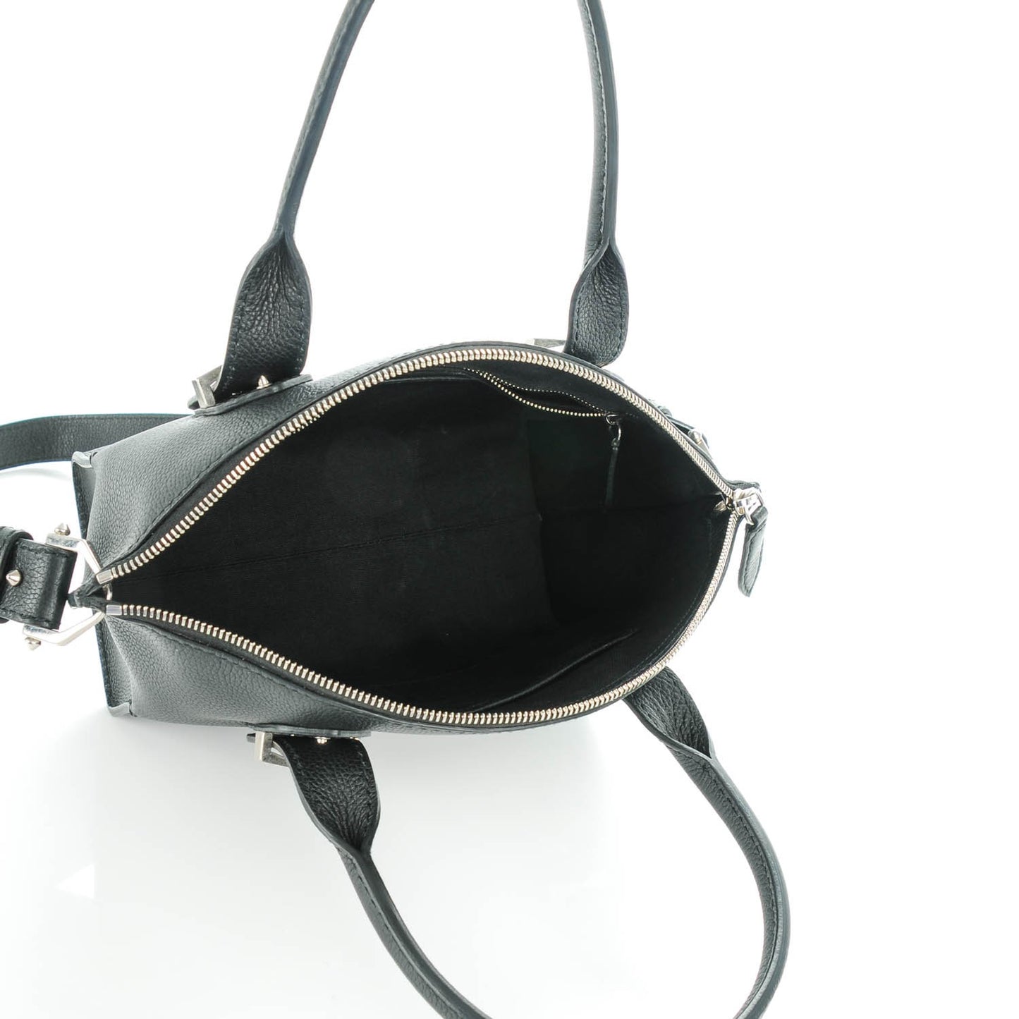 Grained Calfskin Small Legend Satchel Black