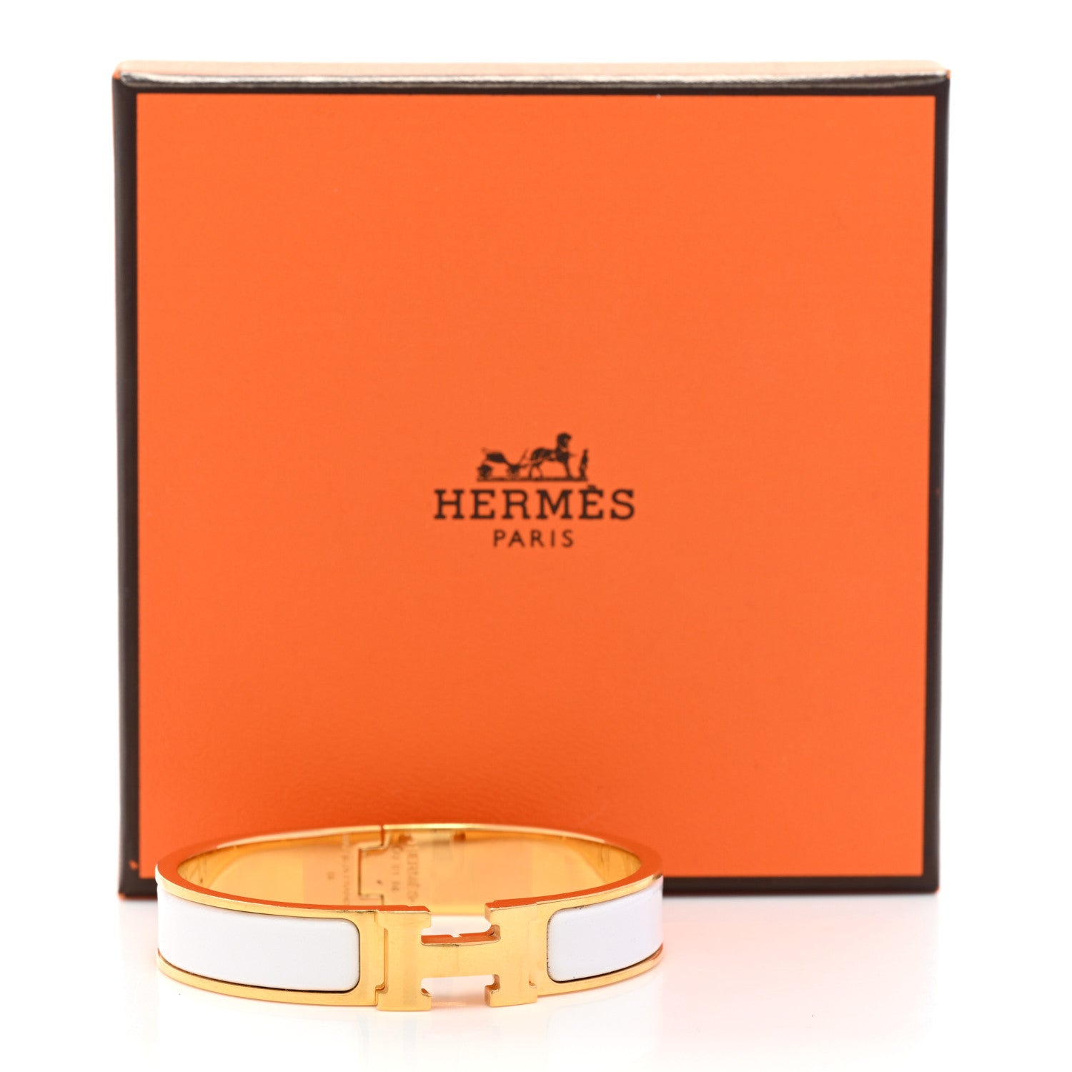 Hermes Enamel Narrow Clic Clac H Bracelet PM White 5 of 5