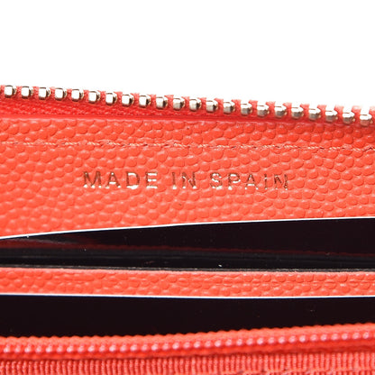 Chanel Iridescent Caviar Quilted Small Zip Around Wallet Orange 7 of 8