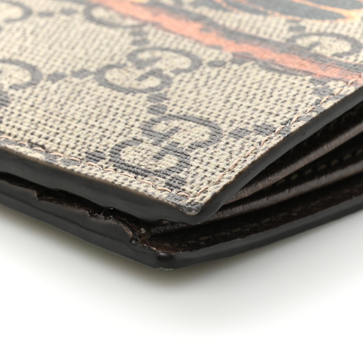 GG Supreme Monogram Tian Bi-Fold Wallet Beige Multicolor New Acero