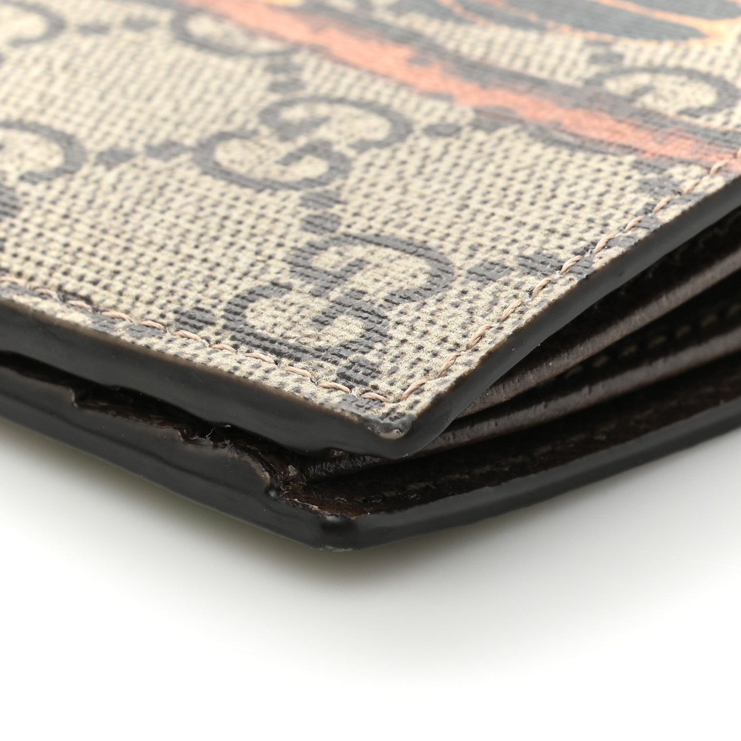 Gucci GG Supreme Monogram Tian Bi-Fold Wallet Beige Multicolor New Acero 12 of 15