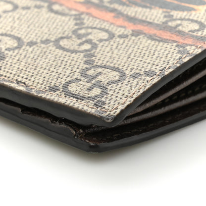 Gucci GG Supreme Monogram Tian Bi-Fold Wallet Beige Multicolor New Acero 12 of 15