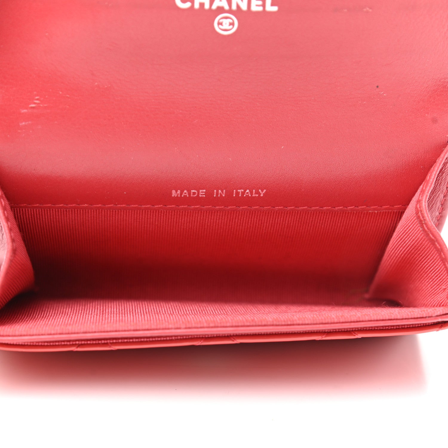 Chanel Patent Quilted Card Holder Wallet Coral 5 of 10