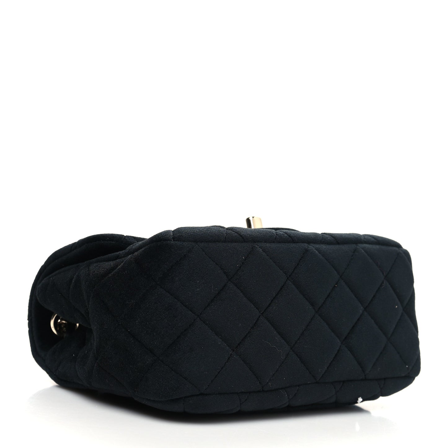 Velvet Quilted Mini Pearl Crush Flap Black