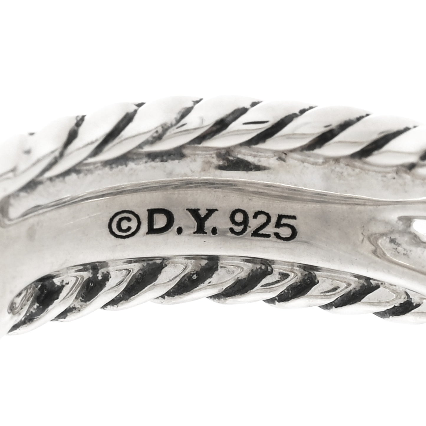 Sterling Silver Diamond X Crossover Ring 56 7.5