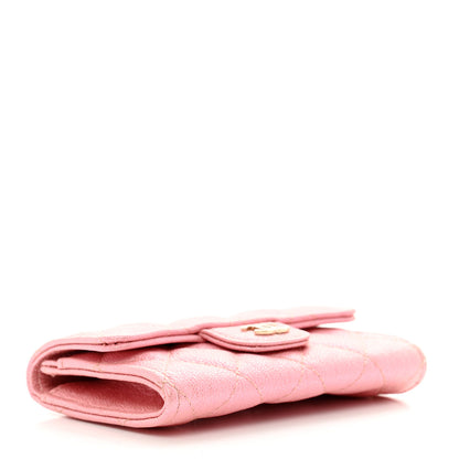 Chanel Iridescent Caviar Quilted Flap Card Holder Rose Pink 4 of 9