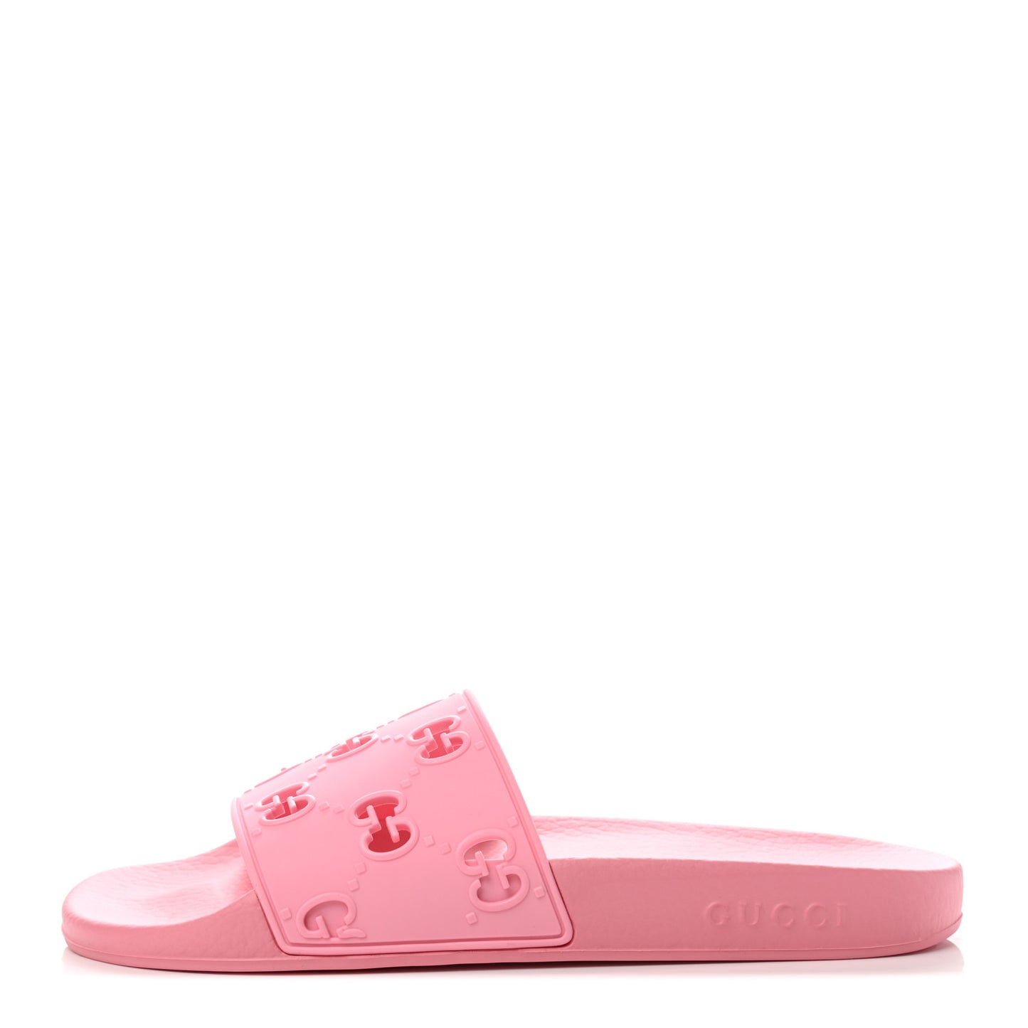 Rubber GG Monogram Perforated Womens Slide Sandals 40 Rose Box