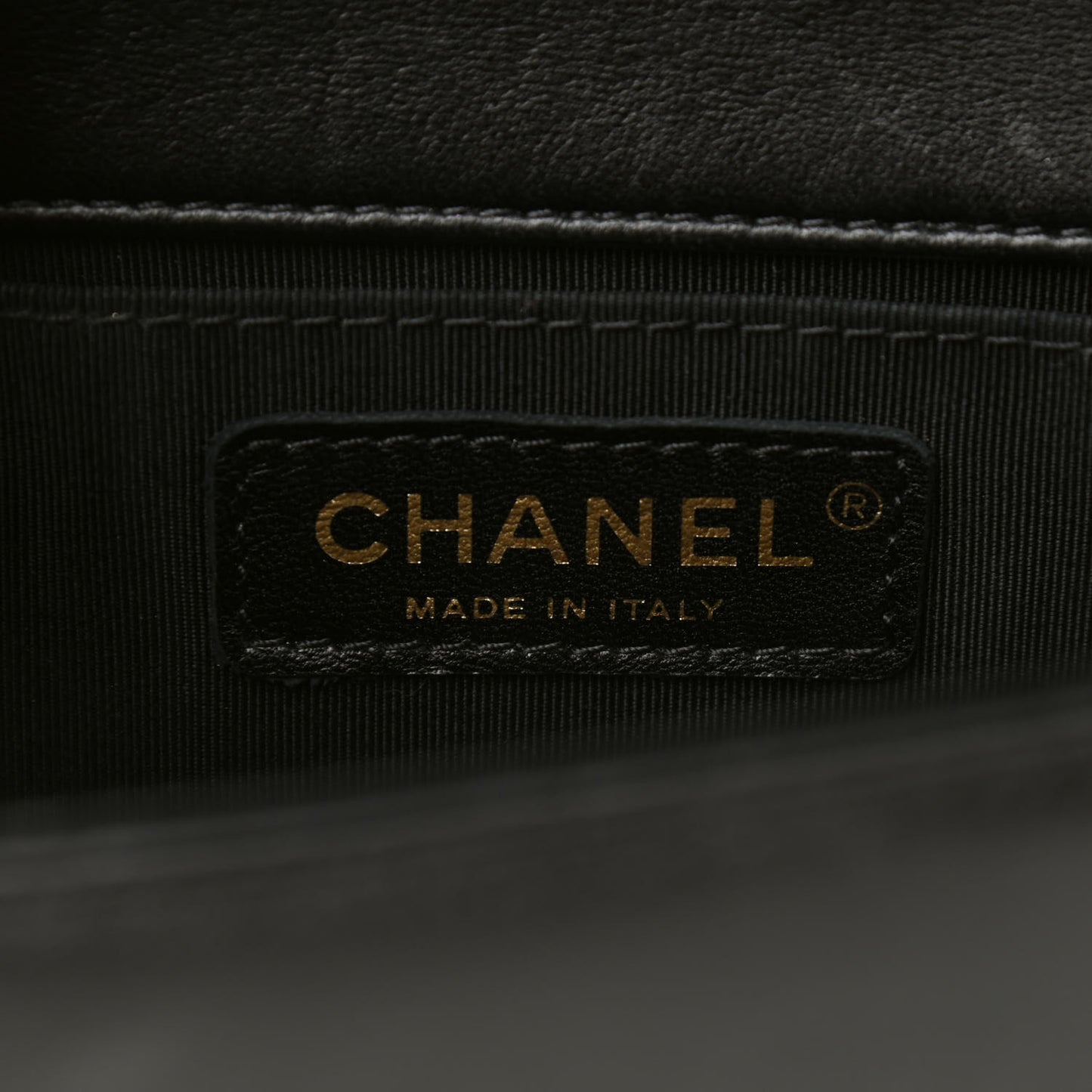 Calfskin Quilted Small Boy Flap Black