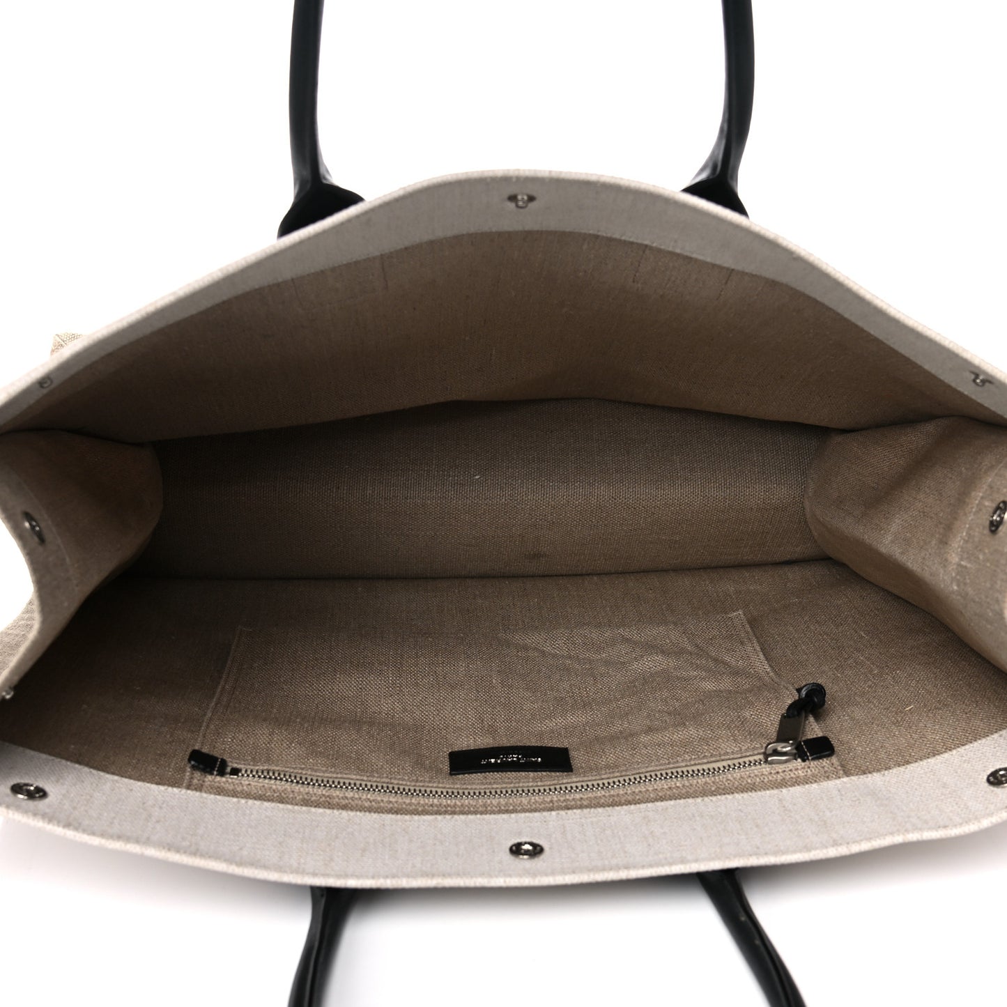 Linen Calfskin Rive Gauche Tote Optic White