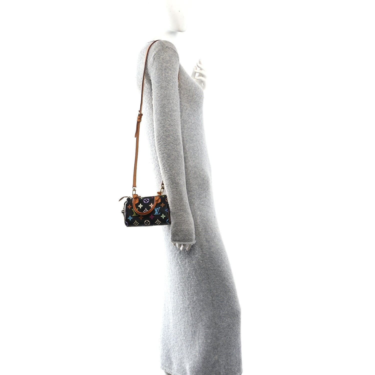 Louis Vuitton Monogram Multicolor Mini Sac HL Speedy Black 2 of 9