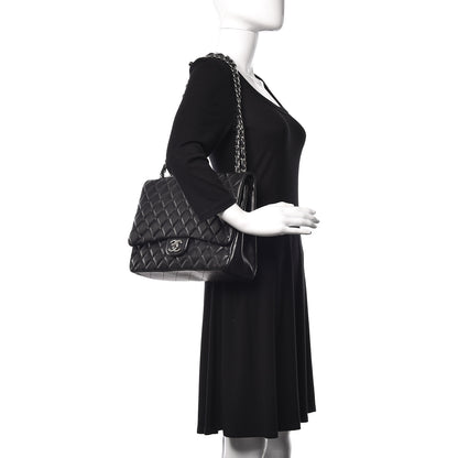 Chanel Lambskin Quilted Maxi Double Flap Black 2 of 18