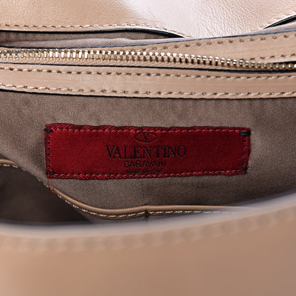 Valentino Garavani Vitello Large Rockstud Flap Satchel Poudre 6 of 17
