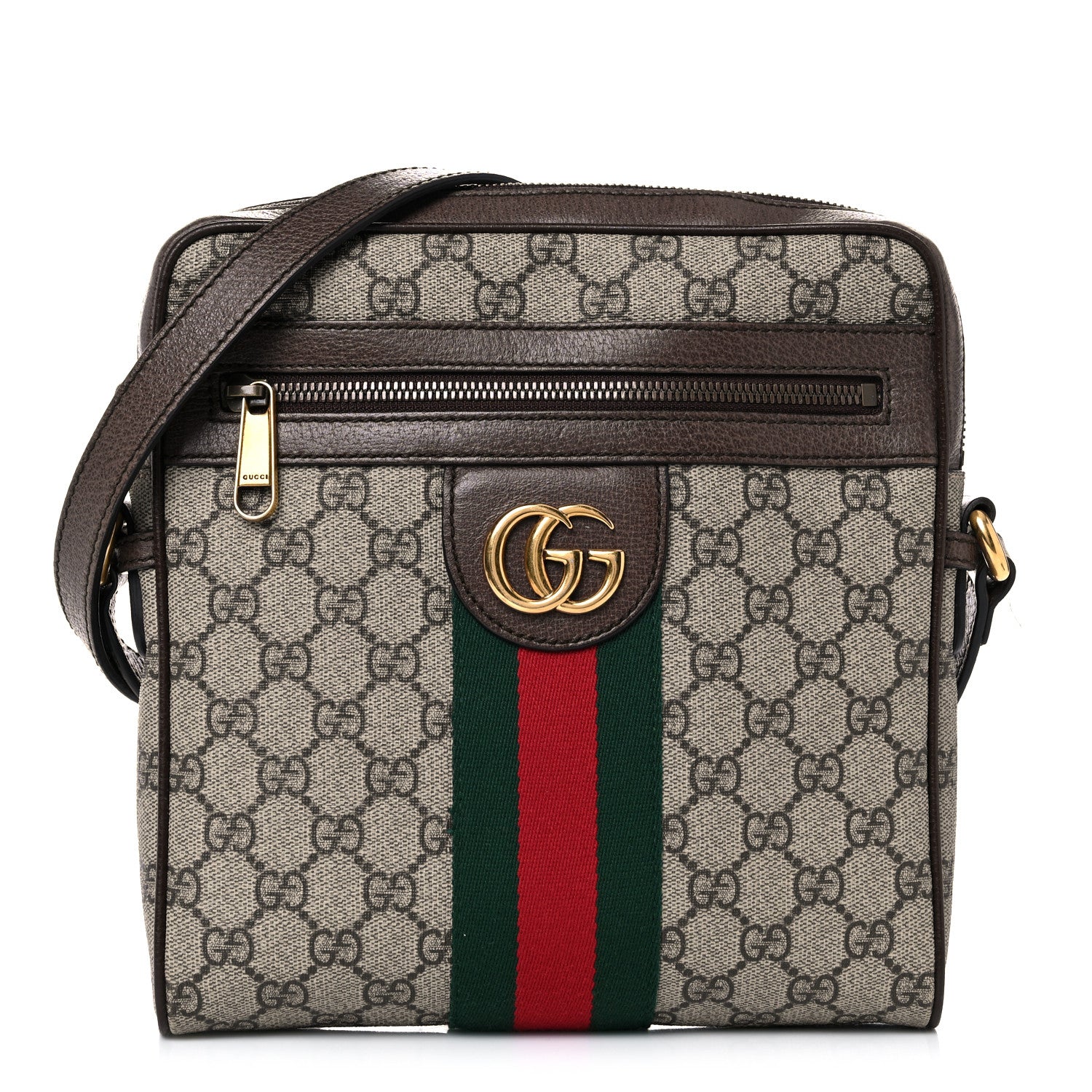 Gucci GG Supreme Monogram Web Small Ophidia Messenger Bag Brown 1 of 17