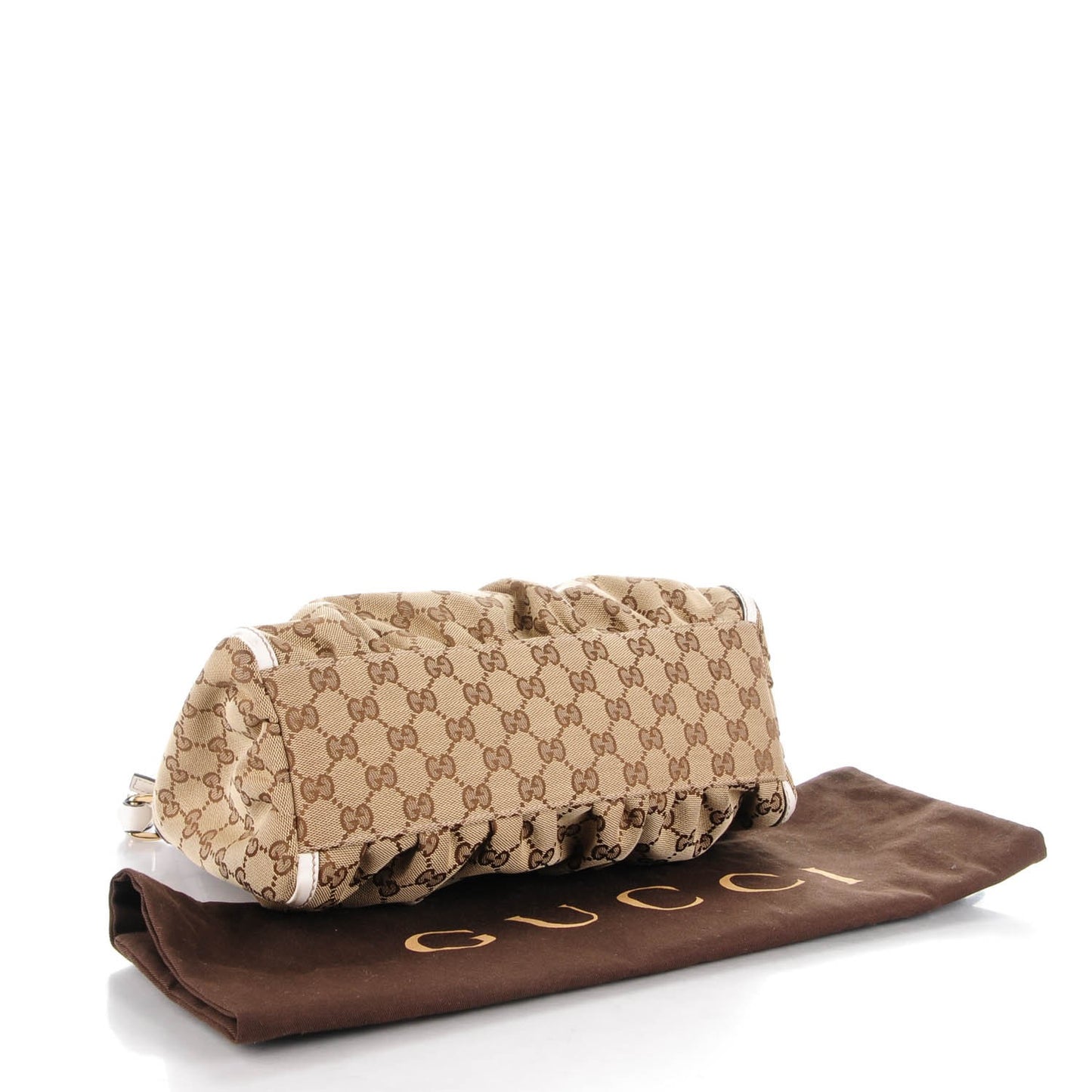 Monogram Medium D Gold Hobo White