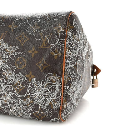 Louis Vuitton Monogram Dentelle Speedy 30 Silver 9 of 9