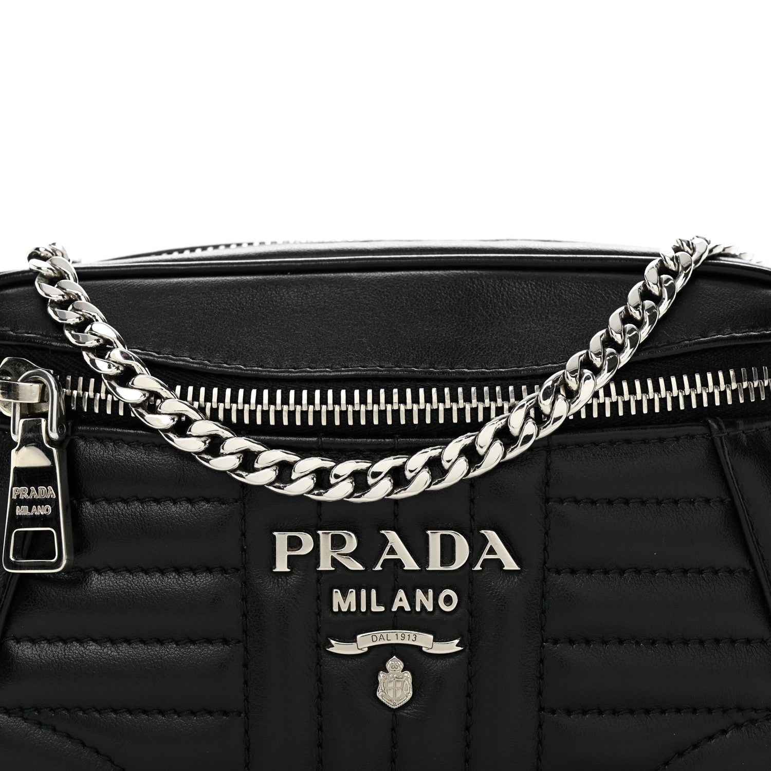 Prada Soft Calfskin Impunture Diagramme Belt Bag Black 7 of 9