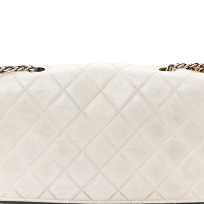 Chanel Calfskin Quilted Medium Graphic Flap White Black 12 of 12