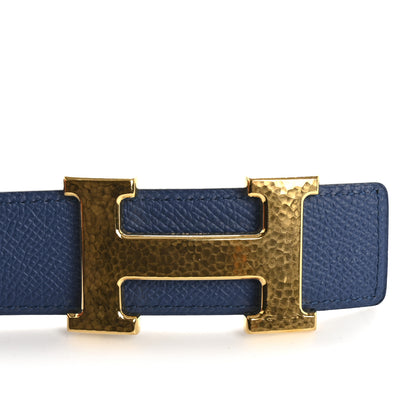 Hermes Epsom Swift 32mm Martelee H Belt 85 34 Bleu Agate Black 6 of 8