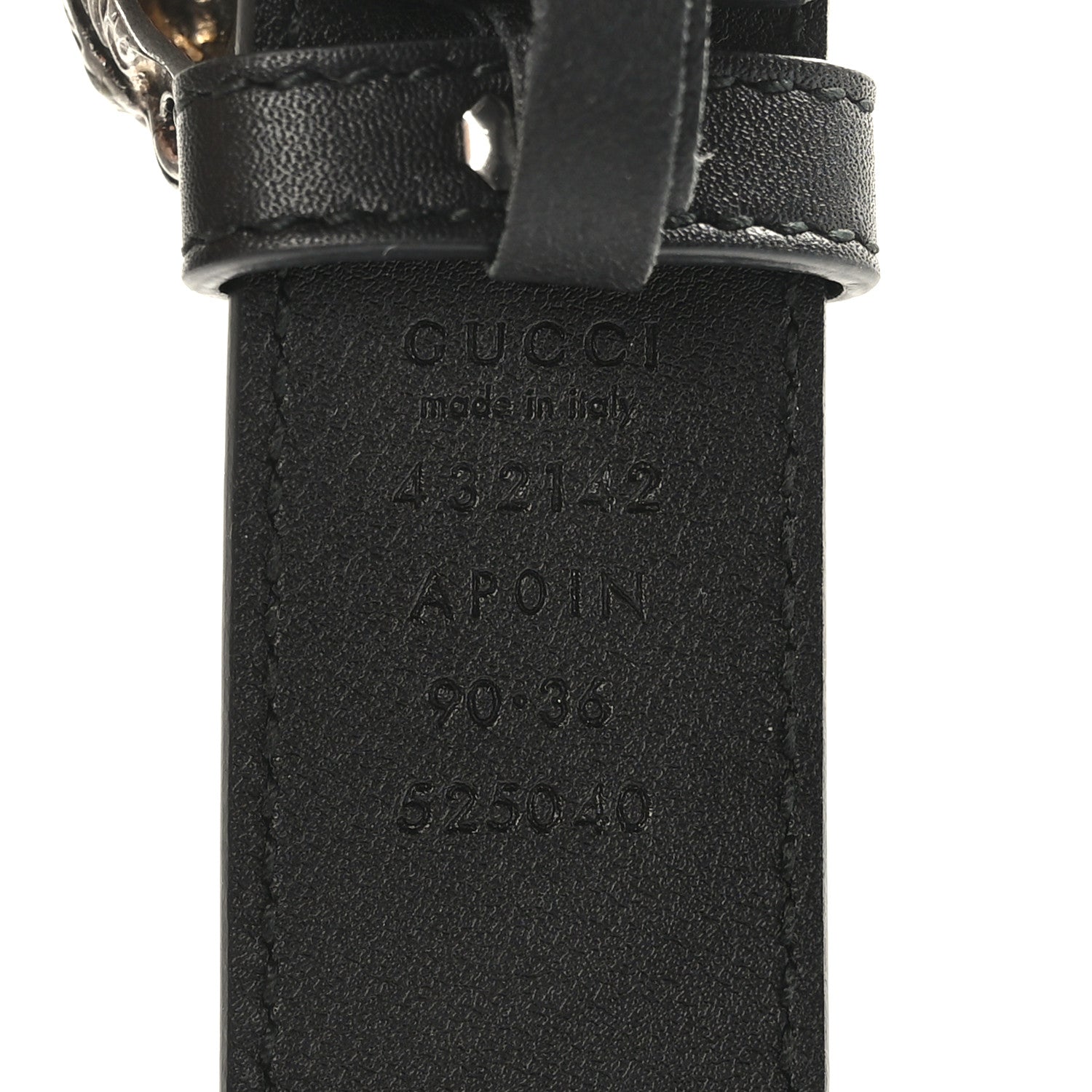 Gucci Moon Calfskin Crystal Dionysus 30mm Belt 90 36 Black Black Diamond 3 of 5