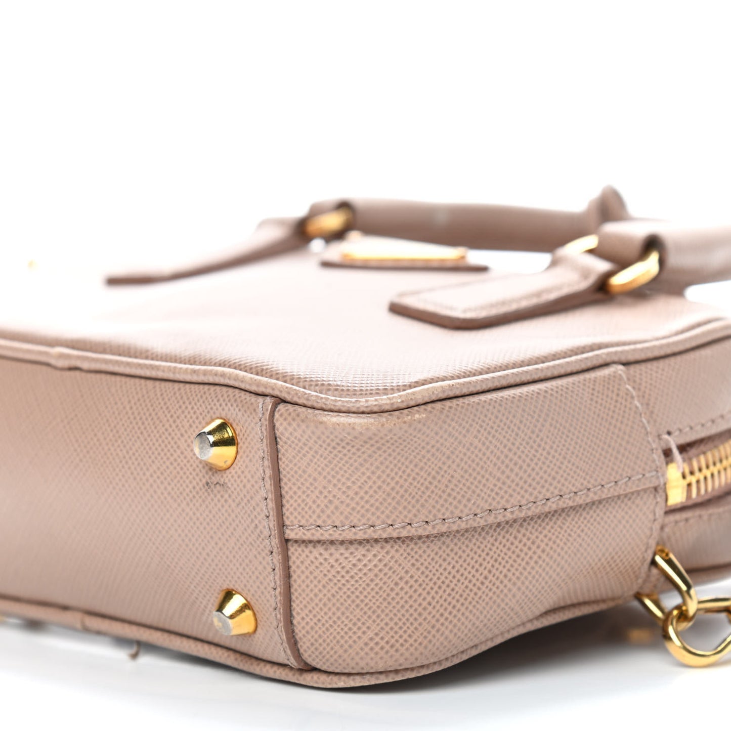 Saffiano Lux Mini Top Handle Crossbody Cammeo