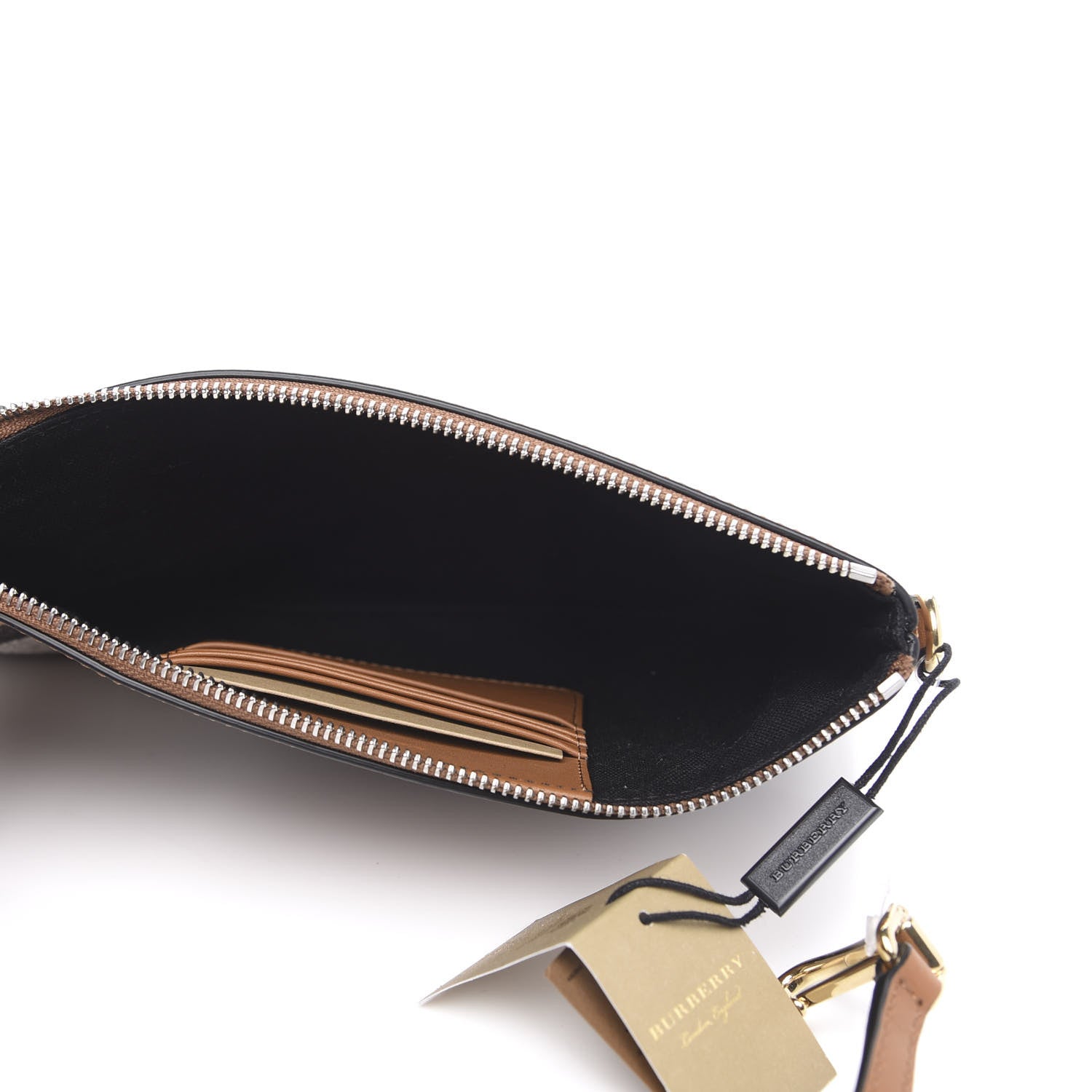 Burberry Mega Check Peyton Crossbody Clutch Bag Saddle Brown 5 of 11