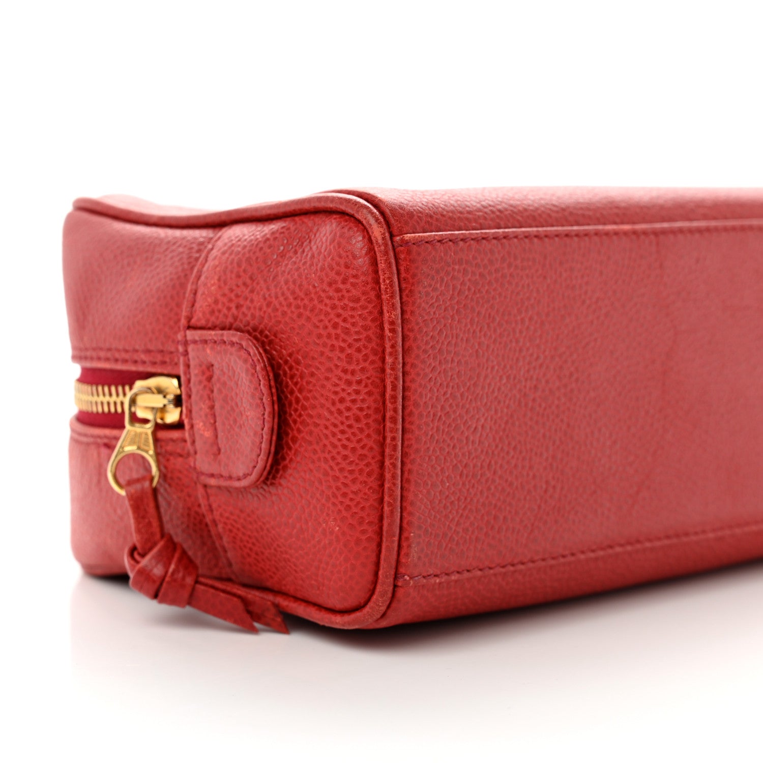 Chanel Caviar Timeless CC Cosmetic Pouch Bag Red 9 of 10