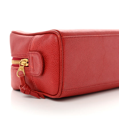 Chanel Caviar Timeless CC Cosmetic Pouch Bag Red 9 of 10
