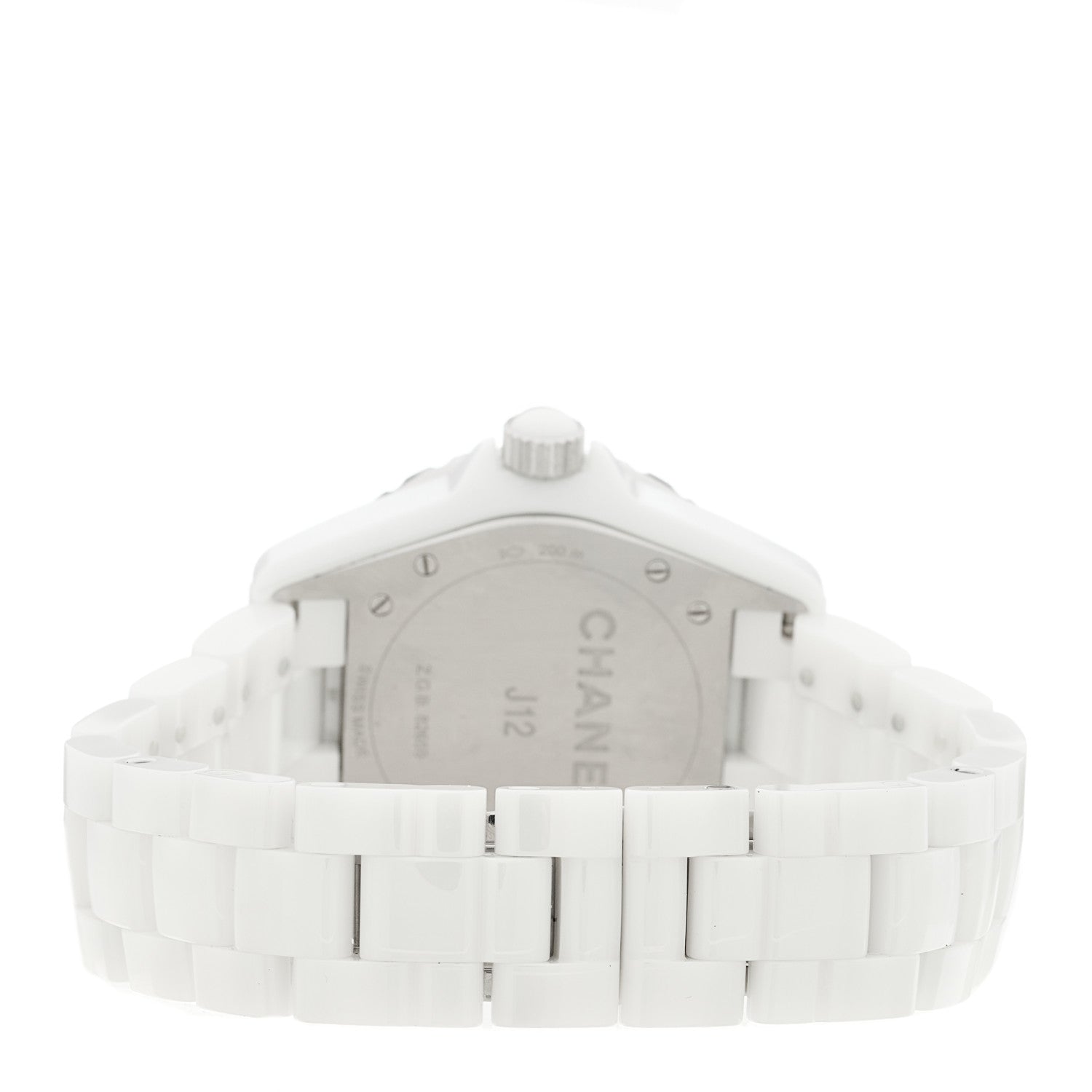 Chanel Stainless Steel Ceramic Diamond 38mm J12 Automatic Watch White 3 of 5