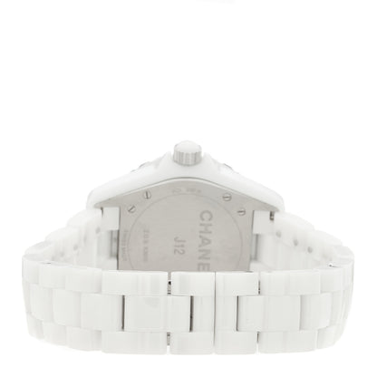 Chanel Stainless Steel Ceramic Diamond 38mm J12 Automatic Watch White 3 of 5