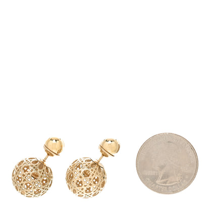 Christian Dior Cannage Mise En Dior Tribal Earrings Gold 2 of 5