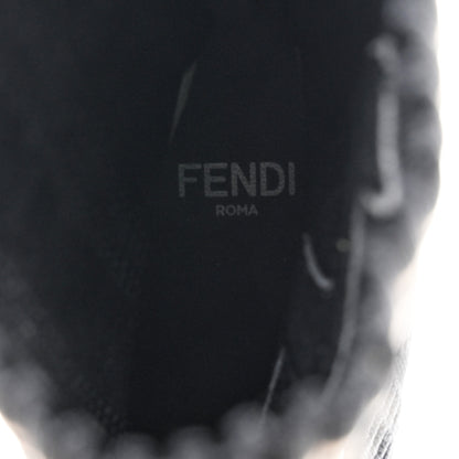 Fendi Stretch Fabric Pearl Embellished Openwork Rockoko 105mm Sock Boots 37.5 Black 6 of 8