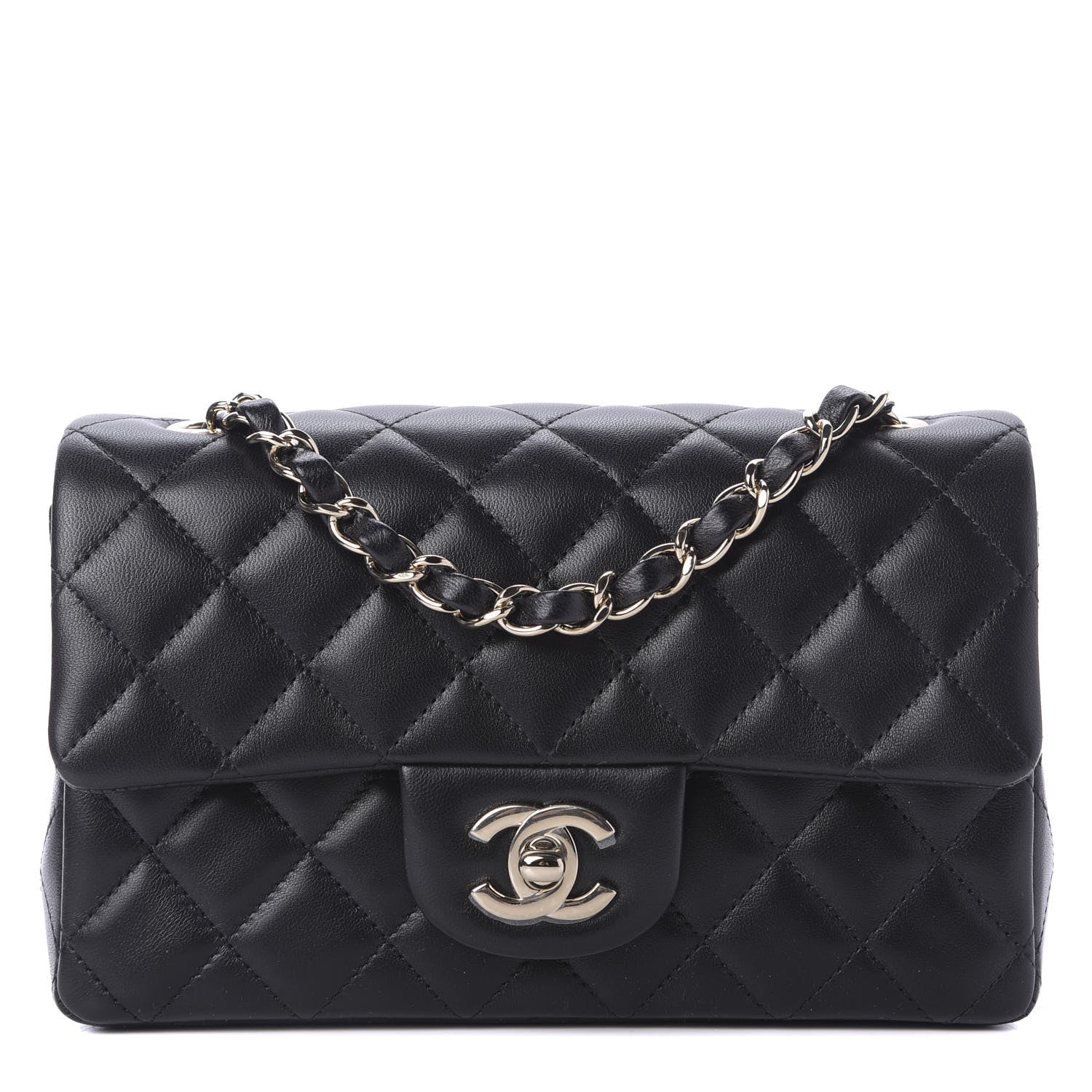 Chanel Lambskin Quilted Mini Rectangular Flap Black 1 of 10