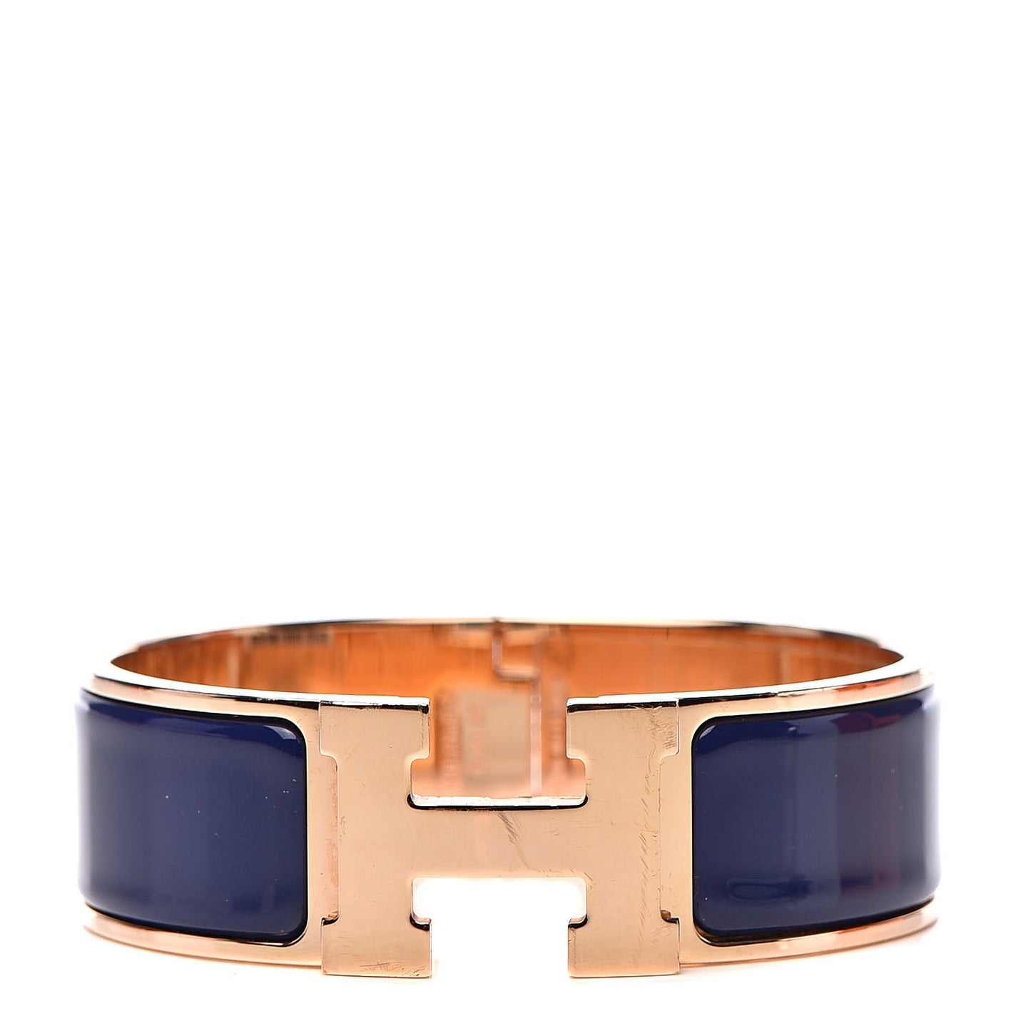 Enamel Wide Clic Clac H Bracelet GM Bleu Imperial