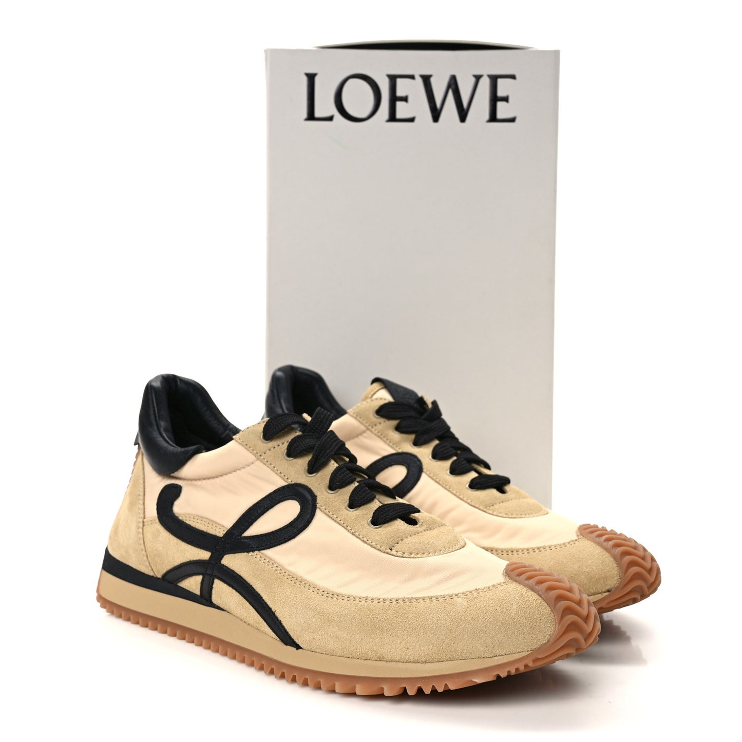 Nylon Suede Flow Runner Sneakers 41 Gold Black