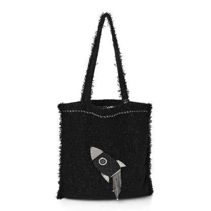Chanel Tweed Resin Strass Large Robot Shopping Bag Black 1 of 9